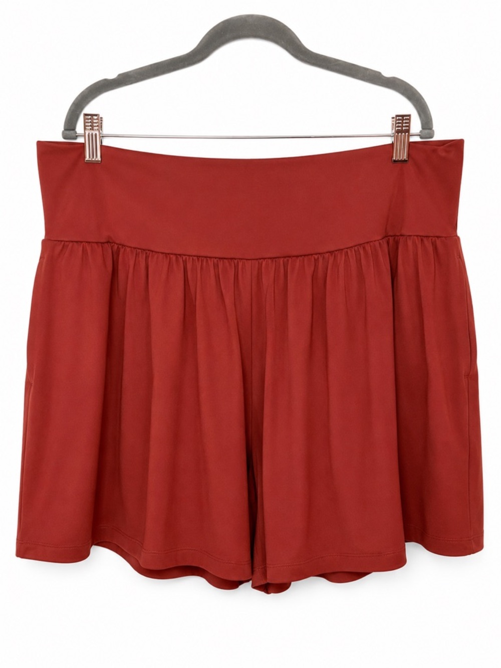 Halara High Waisted Athletic Shorts Lined Pockets 3X Red 7” Inseam